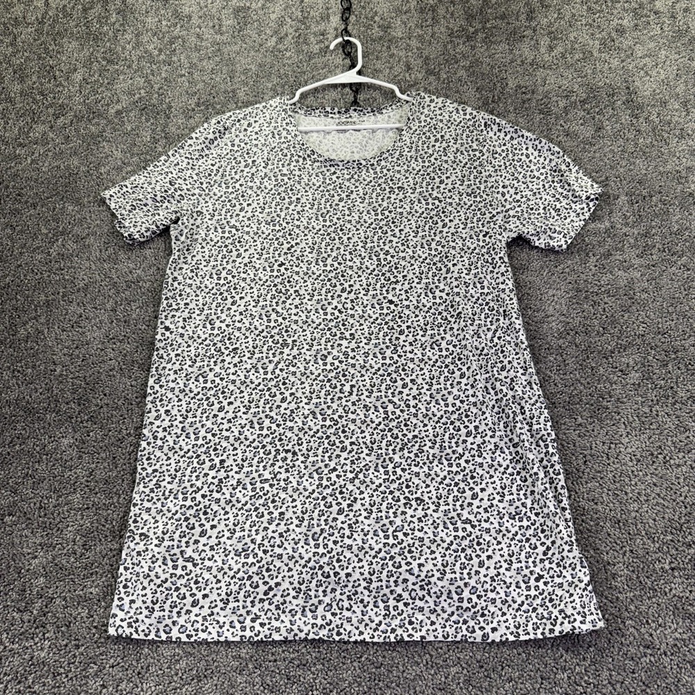 Jockey Sleepshirt Womens XL White Leopard Print Cotton Jersey Chemise Lounge